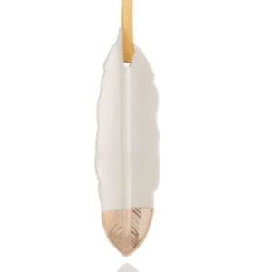 Holiday Lane Porcelain Leaf Dipped In Gold-Tone Ornament - Set of 2